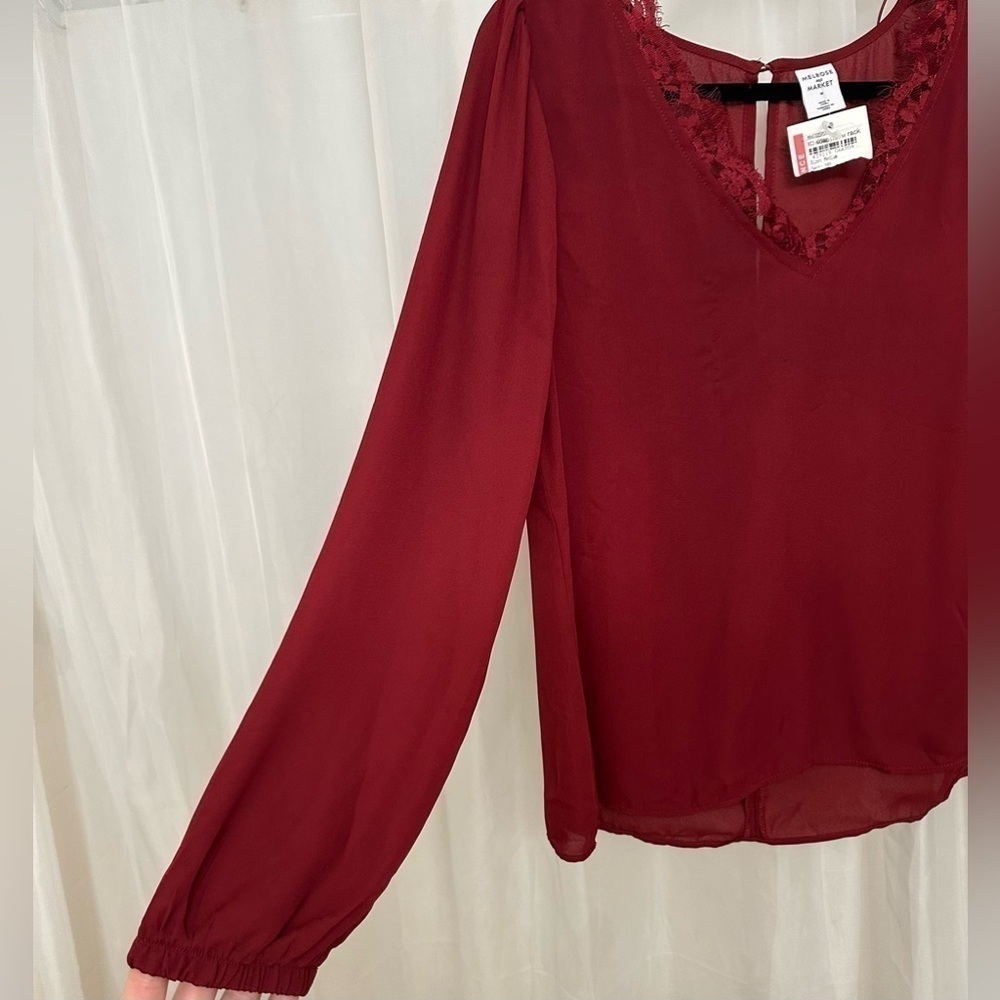 1-NWT Melrose & Market peasant blouse size M - Picture 5 of 7
